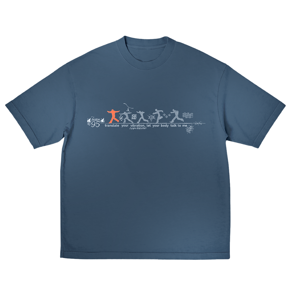 RUSH SILHOUETTE BLUE TEE FRONT